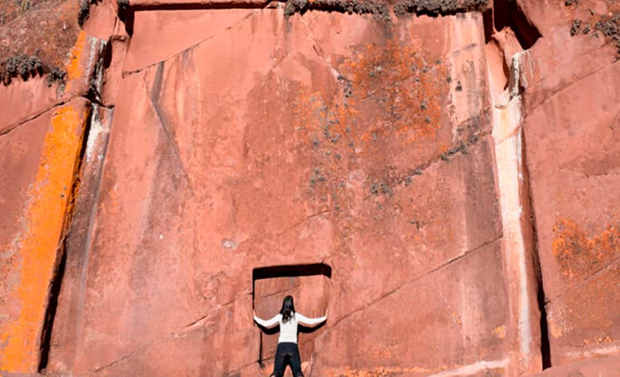 5h tour from Puno to Aramu Muru portal and Inca Ruins - Walking into Aramu Muru’s red granite portal