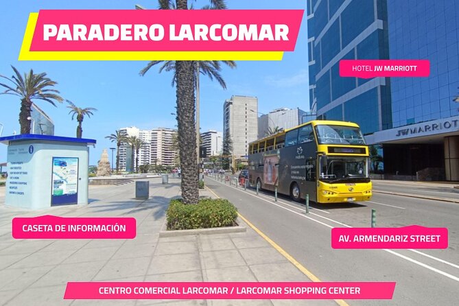 City Tour Panoramic Bus Departure from Larcomar - Starting at cliff-top Larcomar