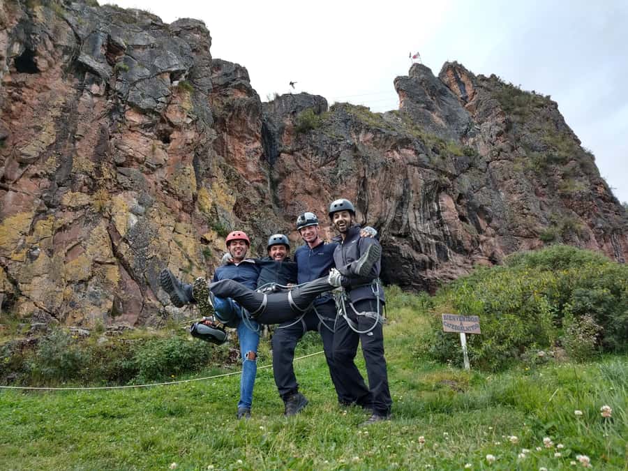 Cusco: Extreme Sky Bike and Rappelling Adventure - Climbing the 45-meter via ferrata