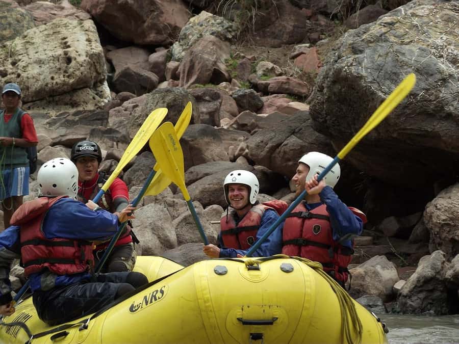 Cusco: River Rafting Adventure Full Day | Adrenaline Tour - A zip-line with the river below