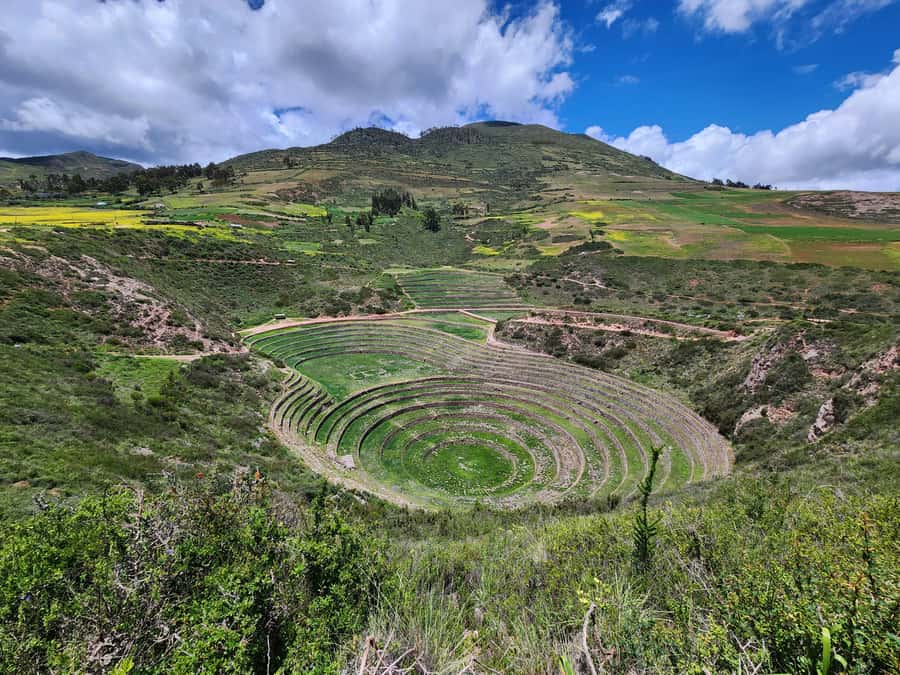 From Cusco: Chinchero, Moray, Maras, Ollantaytambo and Pisaq - Chinchero brings weaving and Inca remains together