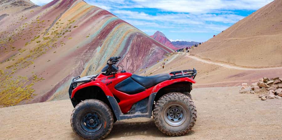 From Cusco: Rainbow Mountain in ATV Quad Bikes + meals - The ATV route from Pitumarca