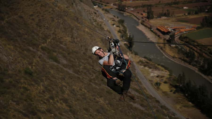 From Cusco: Via Ferrata & Zip Line with lunch - Zip lining back through the Sacred Valley