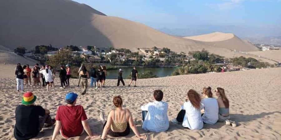 From Lima: Ballestas Islands, Huacachina and Wine Route Trip - Seeing El Candelabro from the water