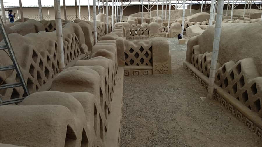 From Trujillo: Temple of the Moon and Sun and Chan Chan - Lunch at about 2:45 p.m.