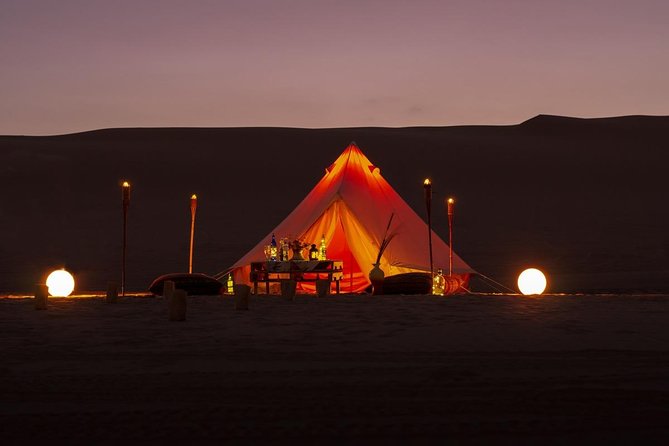 Glamping in Huacachina Desert - Sandboarding and sand tubing near the oasis