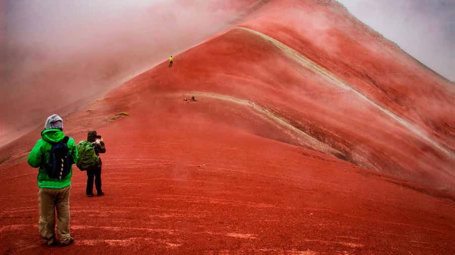 Peru: Rainbow Mountain and Red Valley View Point Tour - Walking from Phullawasipata to the summit