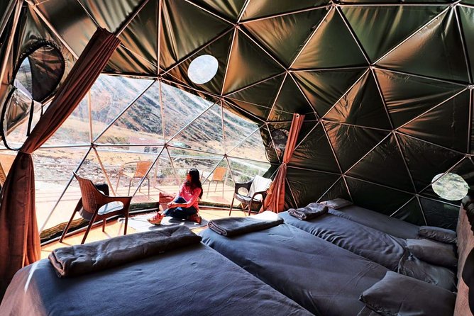 Salkantay Trek 4 Days to Machu Picchu by Glamping Sky Lodge Dome - Day 4: The first view of Machu Picchu