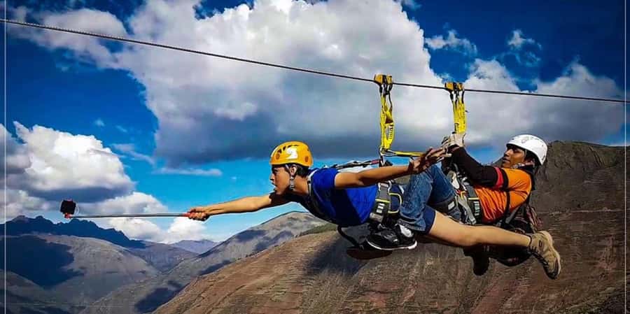 Zipline over the Sacred Valley Trip - Four cables, four chances to get comfortable